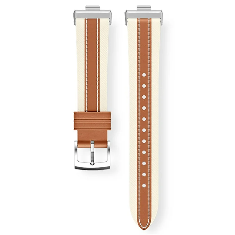 Color Matching Genuine Leather Strap for Huawei Watch Fit 4 Pro / 4 / 3 Quick Release Watch Band - Brown