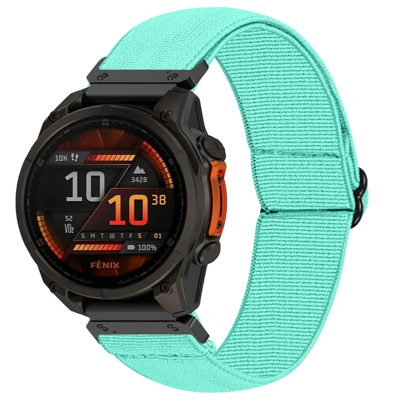 Pulseira de Nylon Elástico Sólida de 26 mm para Garmin Fenix 8 Pro AMOLED 51 mm / 8 51 mm / Enduro 3 / 2, com Sistema de Libertação Rápida - Verde Menta