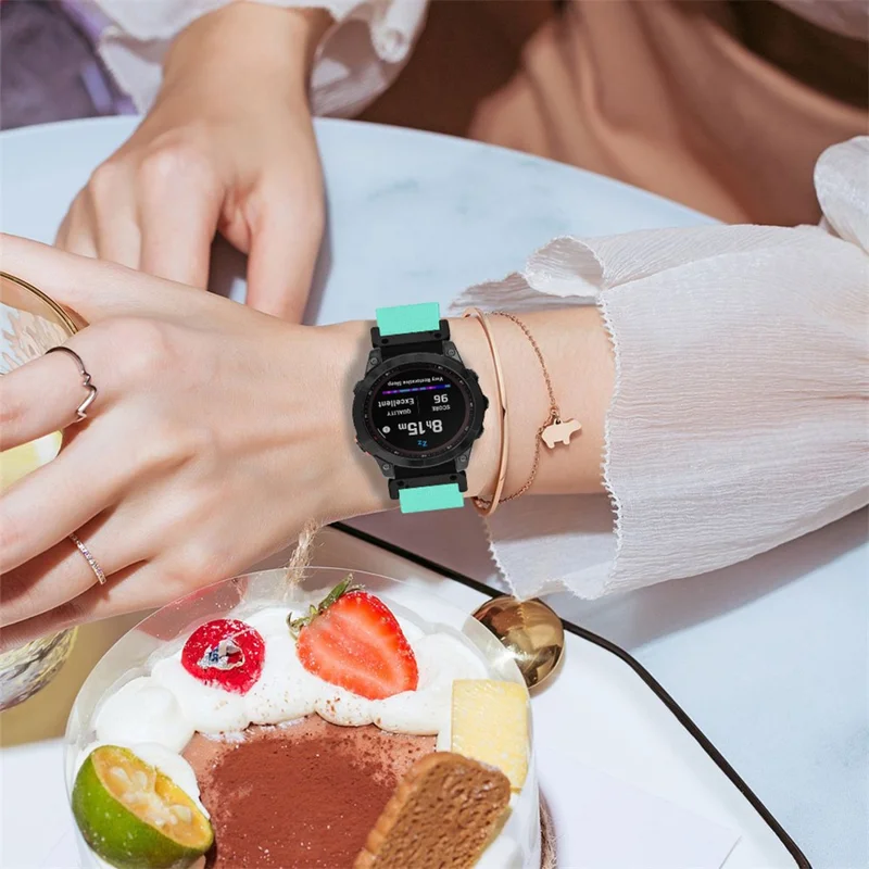 Pulseira de Nylon Elástico Sólida de 26 mm para Garmin Fenix 8 Pro AMOLED 51 mm / 8 51 mm / Enduro 3 / 2, com Sistema de Libertação Rápida - Verde Menta