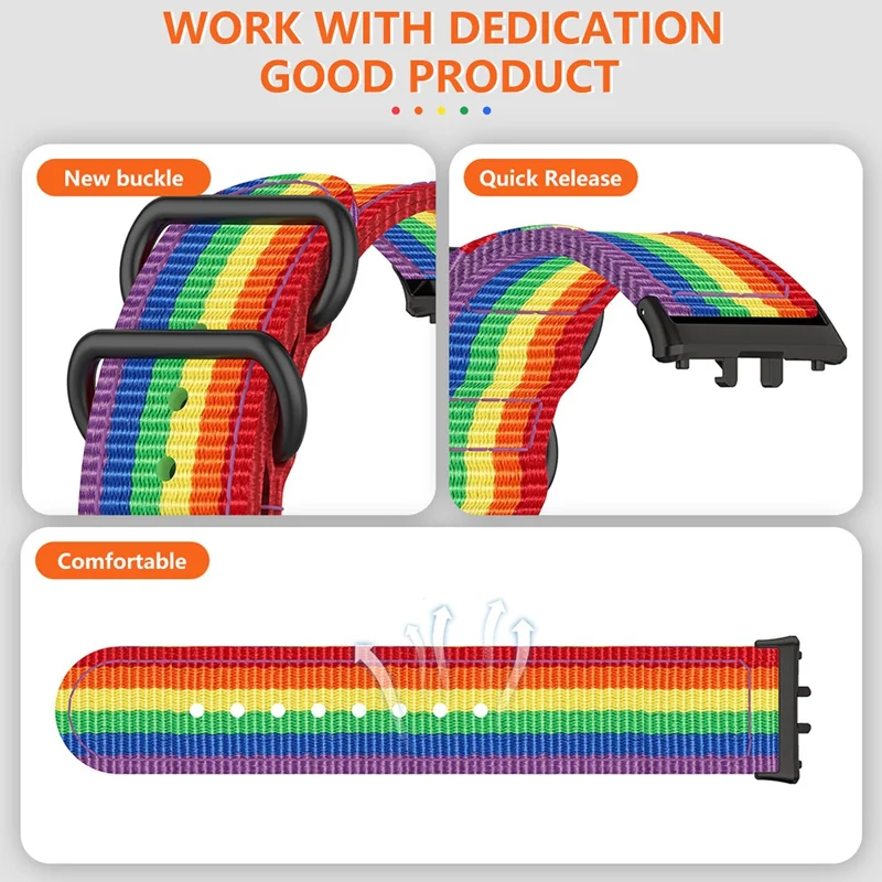 Cinturino per Orologio For Honor Watch X5 con Tre Anelli in Nylon Intrecciato - Multicolore