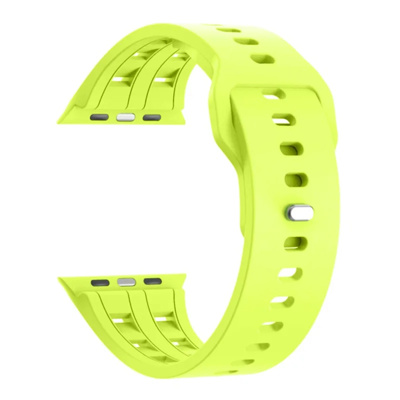 Cinturino in silicone traspirante per Apple Watch Ultra 3 2 1 49mm / Series 11 10 46mm / 9 8 7 45mm / SE3 SE2 SE 6 5 4 44mm / 3 2 1 42mm Cinturino monocolore - Verde fluorescente