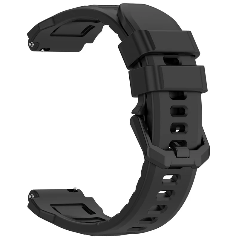 Für Huami Amazfit T-Rex 3 Pro 44 mm Silikon-Schnallenersatz Armband mit mehreren Löchern verstellbares Armband – Schwarz