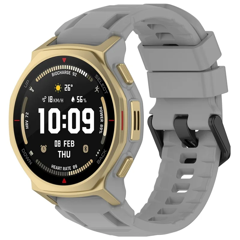 Zamiennik paska do Huami Amazfit T-Rex 3 Pro 44 mm, regulowany pasek z wieloma otworami z miękkiego silikonu - szary