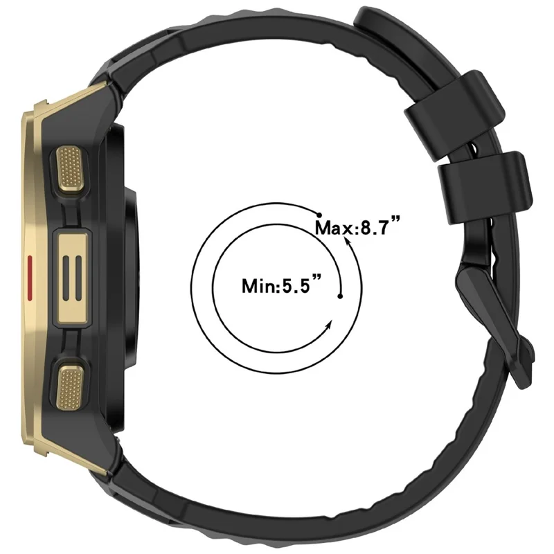 Zamiennik paska do Huami Amazfit T-Rex 3 Pro 44 mm, regulowany pasek z wieloma otworami z miękkiego silikonu - szary