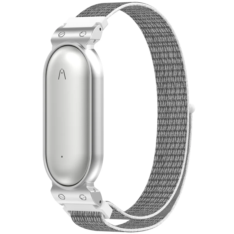 Cinturino in Nylon con Struttura in Metallo per PLAUD NotePin Registratore Vocale Indossabile AI Cinturino con Chiusura a Strappo - Grigio / Argento