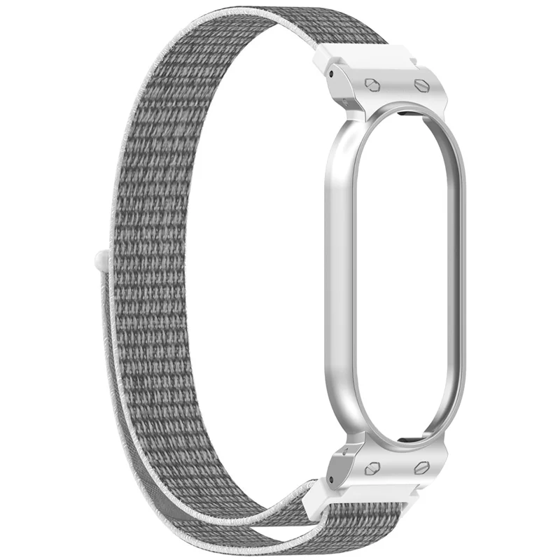 Cinturino in Nylon con Struttura in Metallo per PLAUD NotePin Registratore Vocale Indossabile AI Cinturino con Chiusura a Strappo - Grigio / Argento