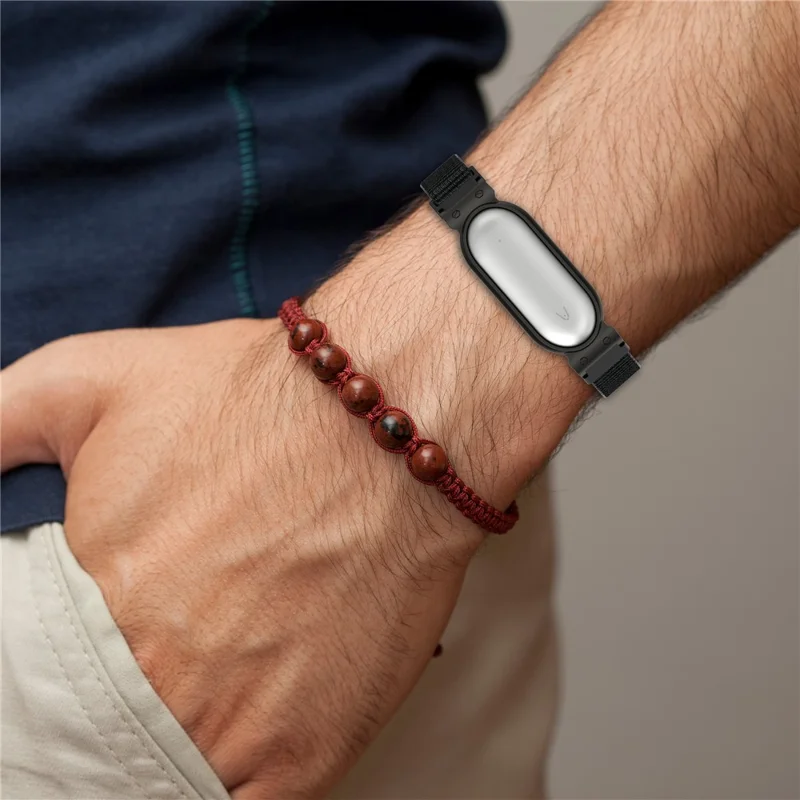 Cinturino in Nylon con Struttura in Metallo per PLAUD NotePin Registratore Vocale Indossabile AI Cinturino con Chiusura a Strappo - Grigio / Argento