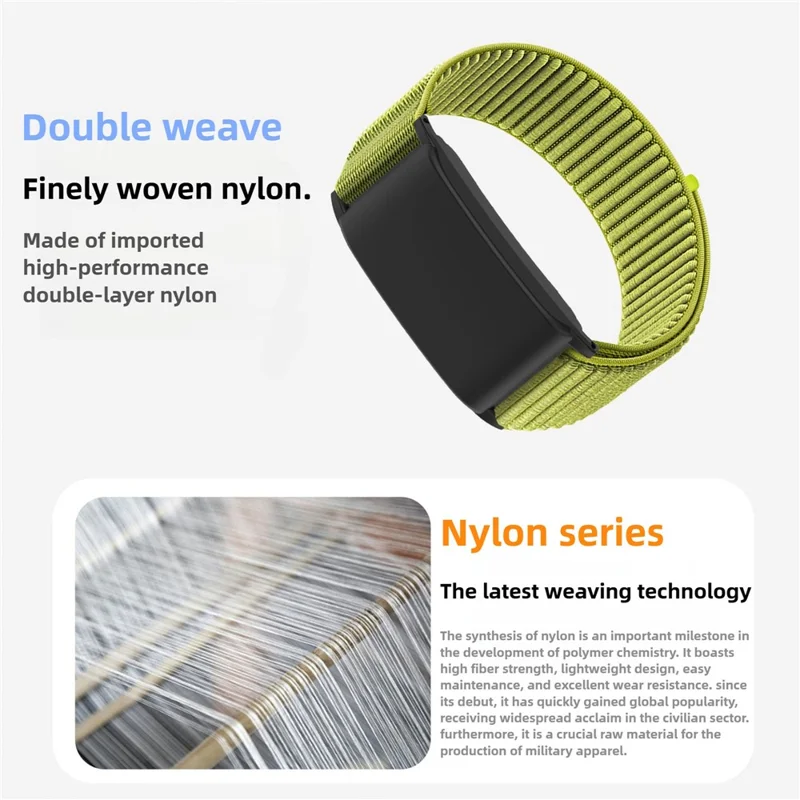 Wrist Strap for WHOOP 5.0 Magic Tape Nylon Woven Watch Band - Green