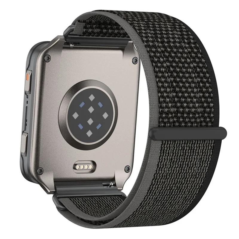 24mm Loop Nylon Band for Garmin Venu X1 Quick Release Metal Clasp Watch Strap - Black / Grey