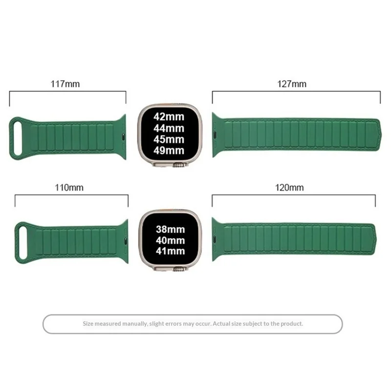 Stitched Line Pattern Silicone Strap for Apple Watch Series 11 10 42mm  /  9 8 7 41mm  /  SE3 SE2 SE 6 5 4 40mm  /  3 2 1 38mm Loop Magnetic Watch Band - Grey / Orange