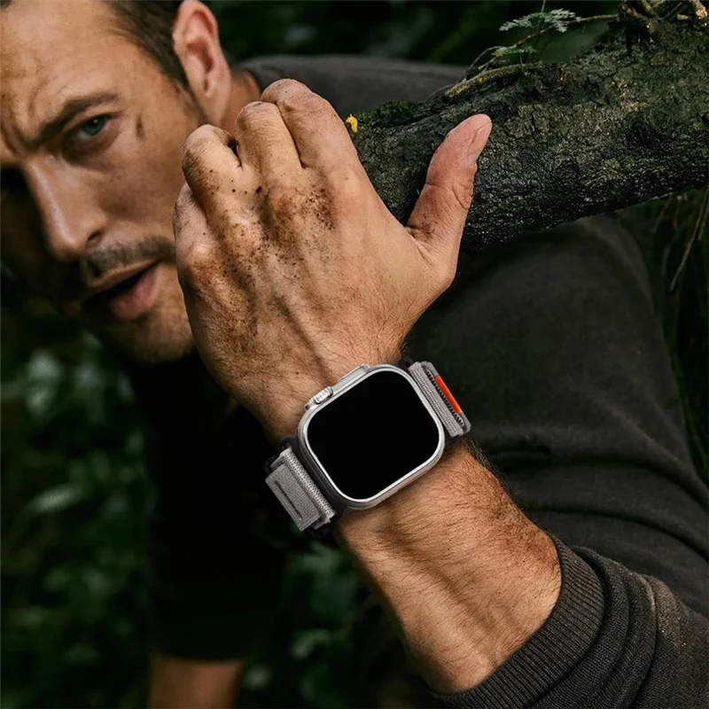 Cinturino Magnetico in Nylon per Apple Watch Series 11 10 42mm / 9 8 7 41mm / SE3 SE2 SE 6 5 4 40mm / 3 2 1 38mm, Cinturino Regolabile con Chiusura a Fibbia Magnetica - Verde Militare