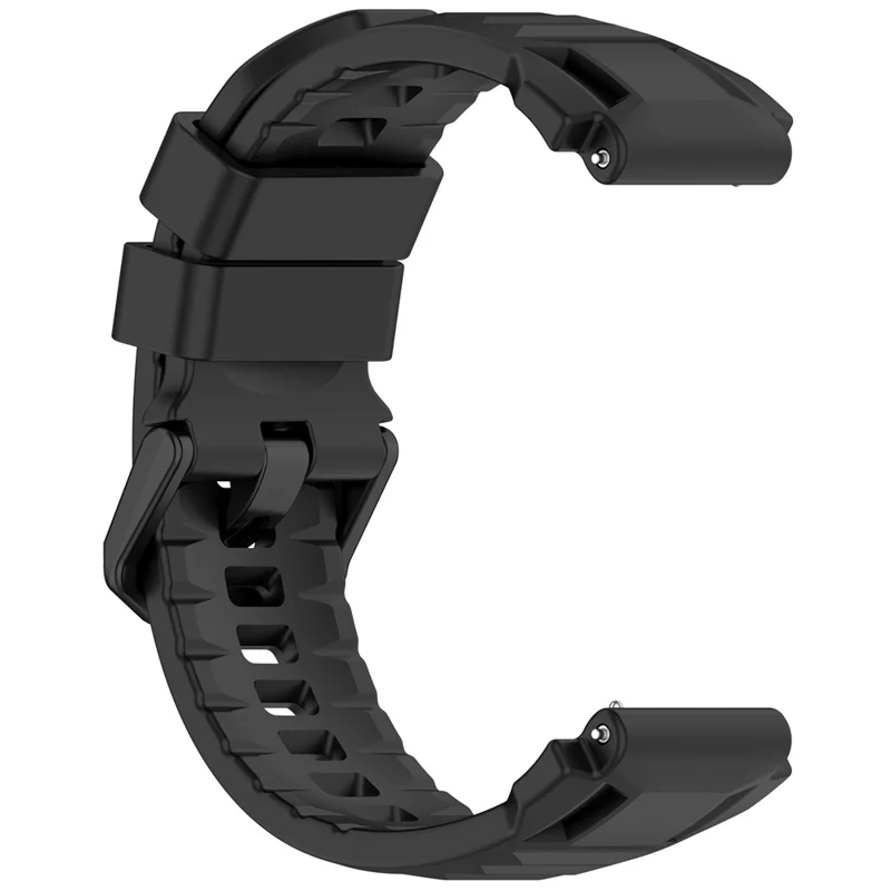 Für Huami Amazfit T-Rex 3 Pro 44 mm Flüssigsilikon-Uhrenarmband mit verstellbarer Metallschnalle – Schwarz