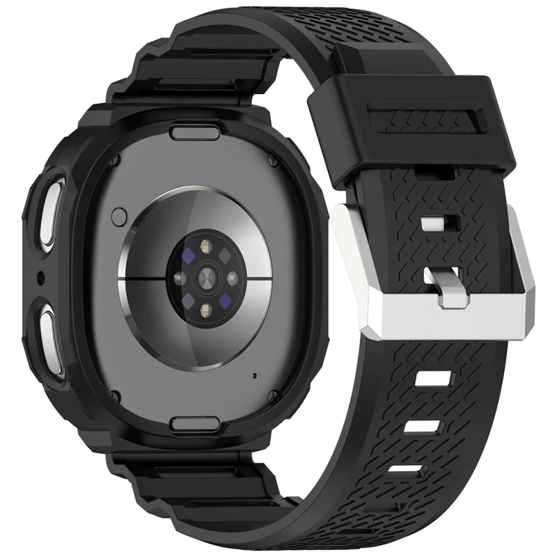 For Samsung Galaxy Watch8 40mm TPU Strap with Integrated Watch Case Adjustable Watchband - Black