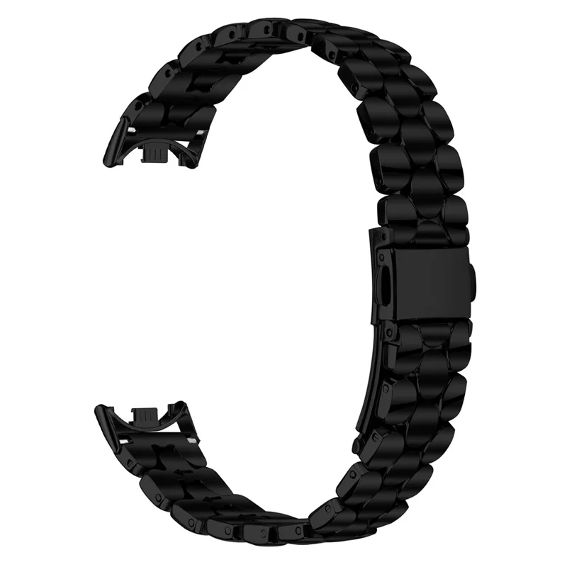 Metal Watch Band for Xiaomi Smart Band 10 / 9 / 8 Pearl-Shape Stainless Steel Black Wrist Strap