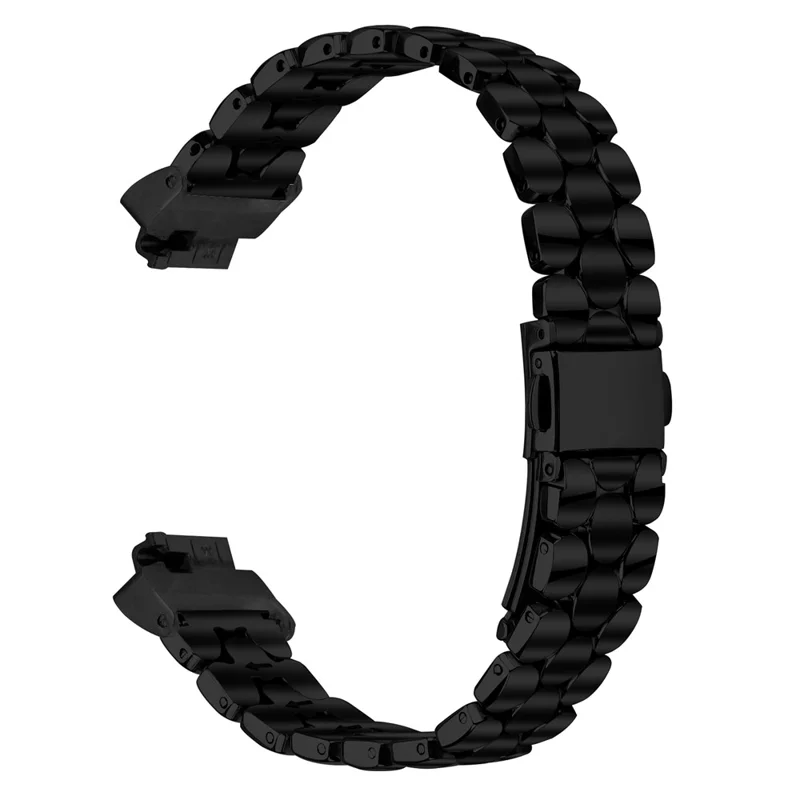 Watch Band for Fitbit Inspire HR / Inspire 2 / Inspire Pearl-Shape Stainless Steel Black Wrist Strap