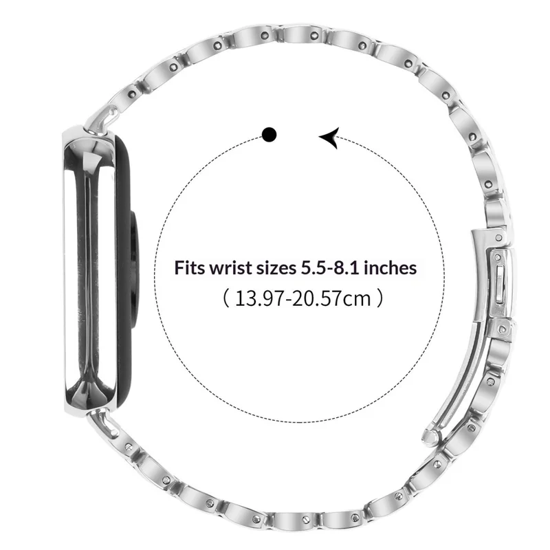 Für Xiaomi Smart Band 9 Pro / 8 Pro Uhrenarmband Perlenförmiges Edelstahl-Armband Silber