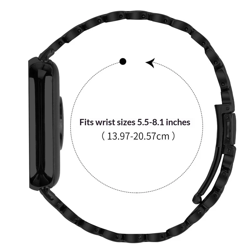 Für Xiaomi Smart Band 9 Pro / 8 Pro Uhrenarmband, perlenförmiges Edelstahl-Armband Schwarz