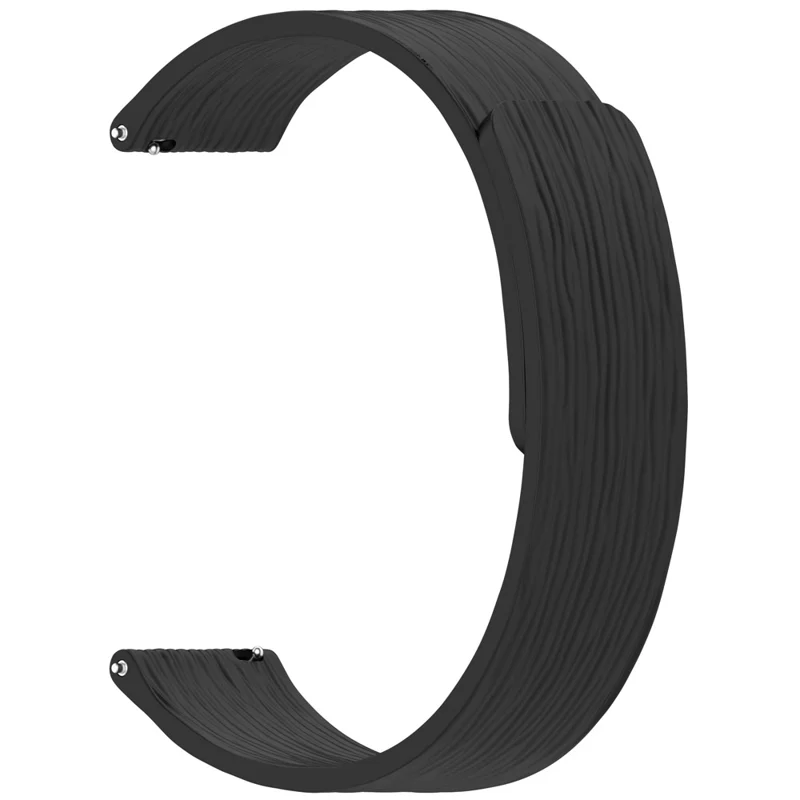 22-мм полосатый силиконовый ремешок для Huawei Watch GT 6 / 5 / 5 Pro / 4 46 мм / Watch Ultimate / Ultimate 2, магнитный ремешок для часов — черный