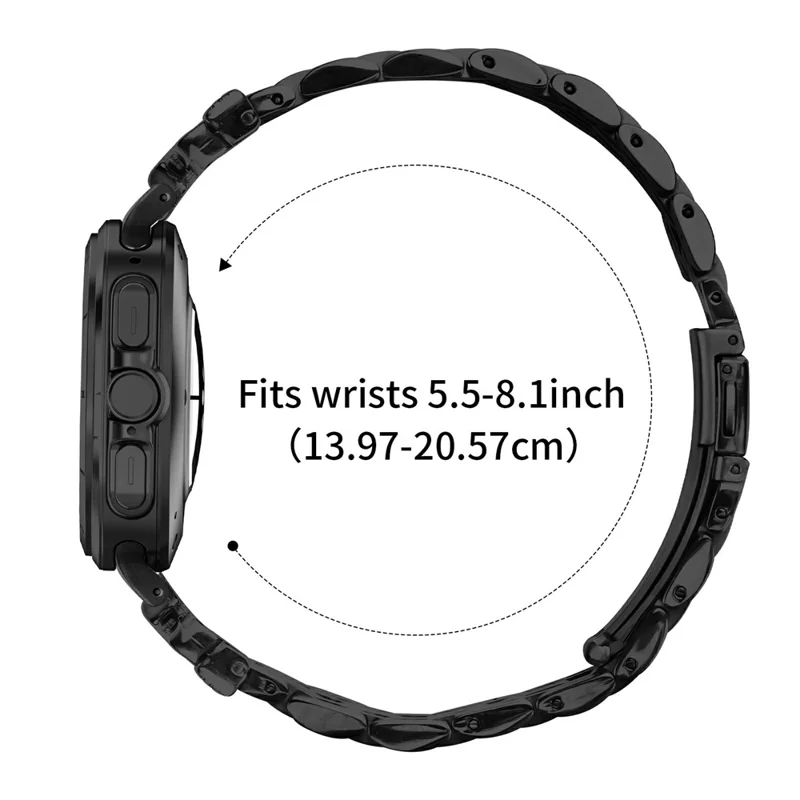 Watch Strap for Samsung Galaxy Watch Ultra (2025) 47mm / Ultra 47mm Rhinestone Butterfly Decor Stainless Steel Band - Black