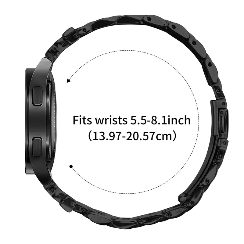 Watch Strap for Garmin D2 Air X10 / Bounce / vivoactive 5 / GarminActive 5 / vivomove Trend Rhinestone Butterfly Decor Stainless Steel Band - Black