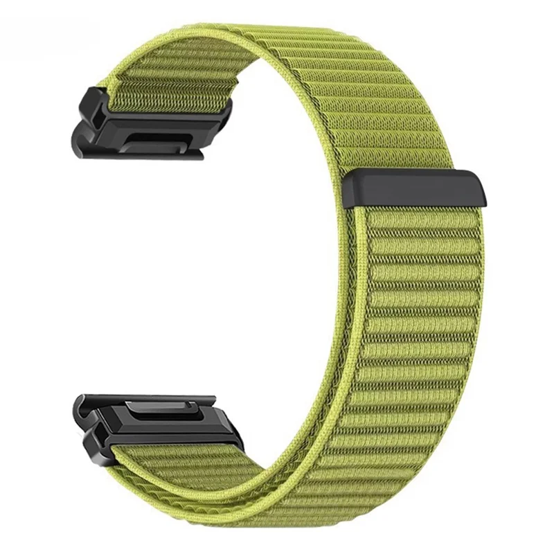 22mm Wrist Strap for Garmin Fenix 7 / 7 Pro / 6 / 6 Pro / 5 Plus Magic Tape Nylon Woven Watch Band - Green