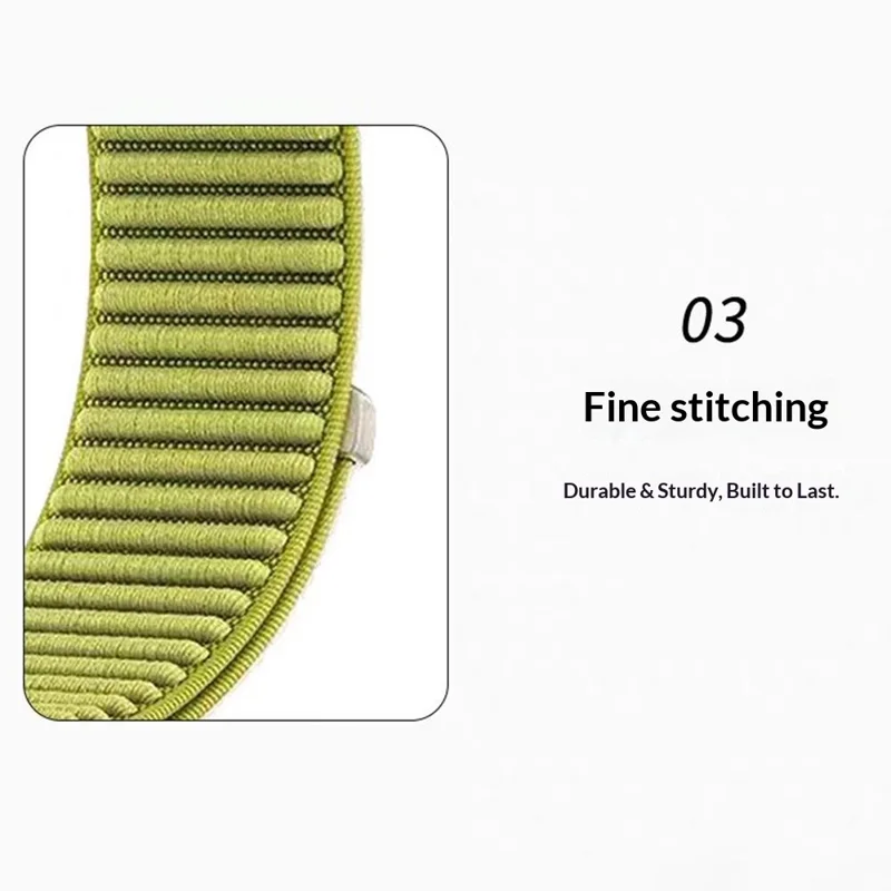 22mm Wrist Strap for Garmin Fenix 7 / 7 Pro / 6 / 6 Pro / 5 Plus Magic Tape Nylon Woven Watch Band - Green