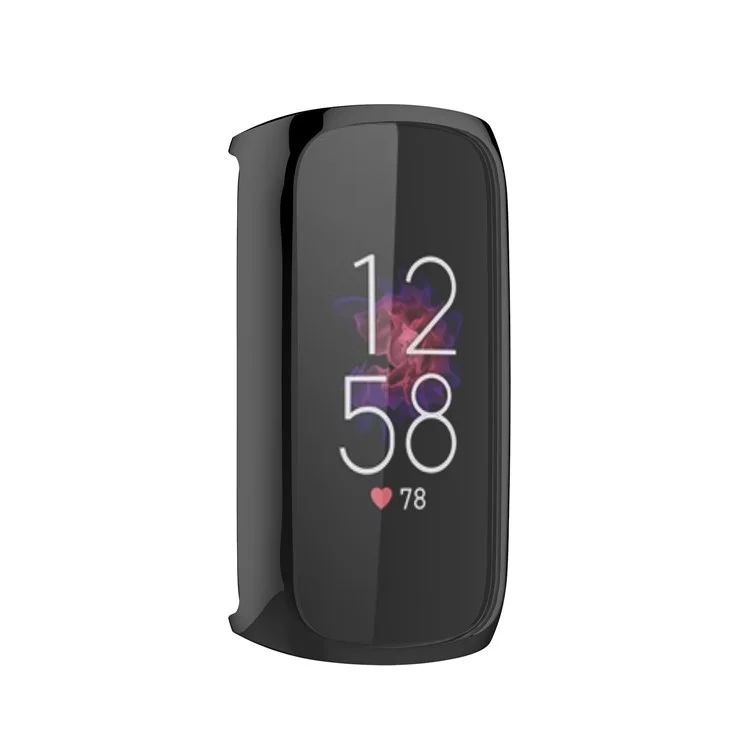 Elektroplatte TPU Watch Frame Case Protector Für Fitbit Luxe - Schwarz