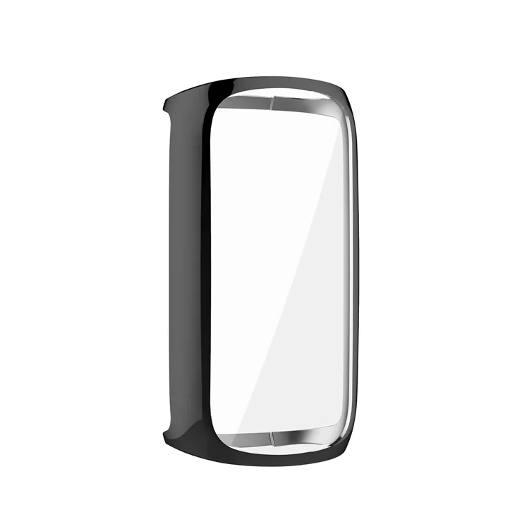 Protector de Estuche de la Marco de Reloj TPU de Electroplacas Para Fitbit Luxe - Negro