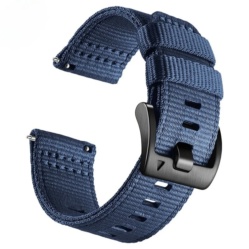 20mm Woven Nylon Watch Band For Huawei Watch GT 3 Pro 43mm Pin Buckle Strap - Blue