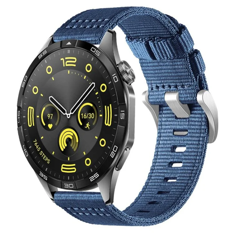 20mm Woven Nylon Watch Band For Huawei Watch GT 3 Pro 43mm Pin Buckle Strap - Blue