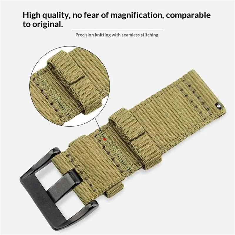 20mm Woven Nylon Watch Band For Huawei Watch GT 3 Pro 43mm Pin Buckle Strap - Blue
