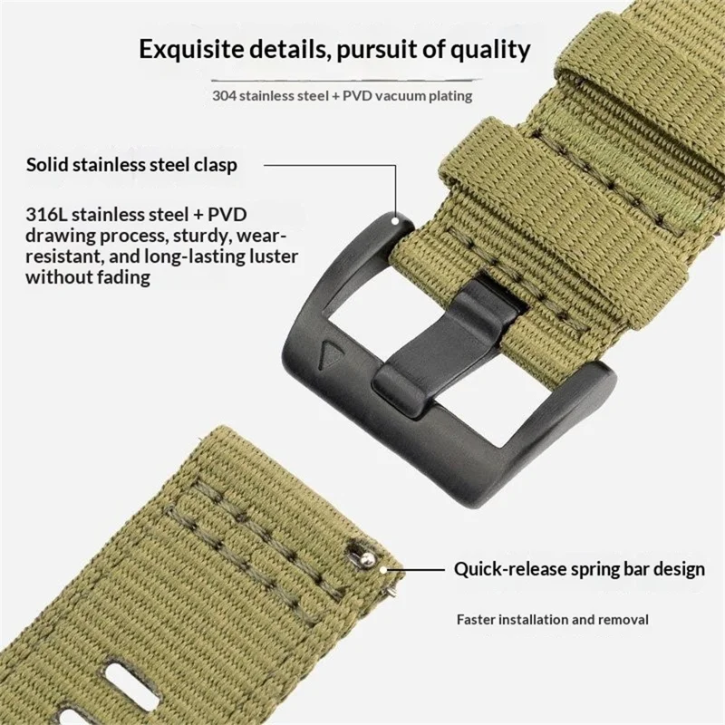 20mm Woven Nylon Watch Band For Huawei Watch GT 3 Pro 43mm Pin Buckle Strap - Blue