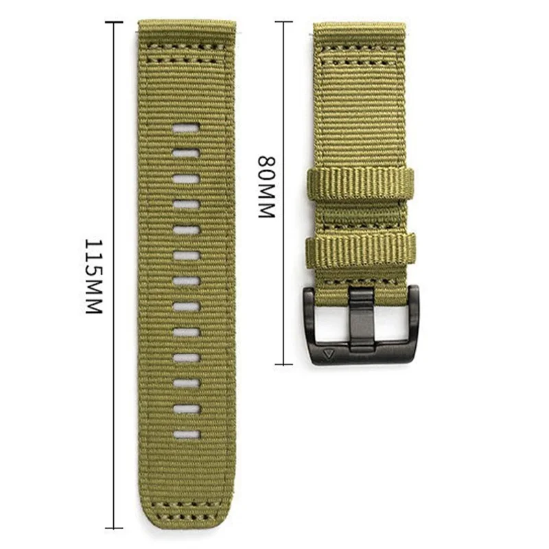 Pulseira de Nylon Trançado 22mm para Huawei Watch GT 6 46mm, Fivela de Pino - Verde Exército