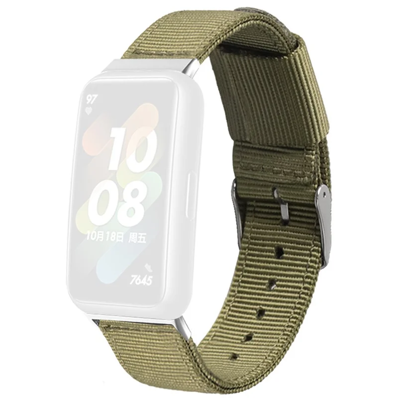 Cinturino in Nylon Intrecciato per Honor Band 10 / 9 con Fibbia a Spinotto - Verde Militare