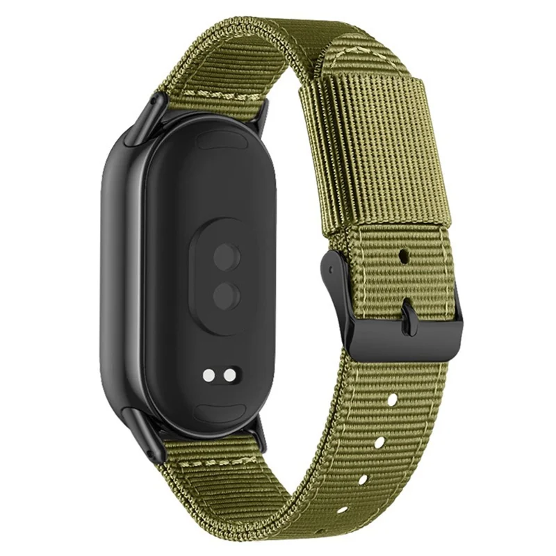 For Xiaomi Smart Band 10  /  9  /  8 Woven Nylon Watch Band Pin Buckle Strap - Army Green