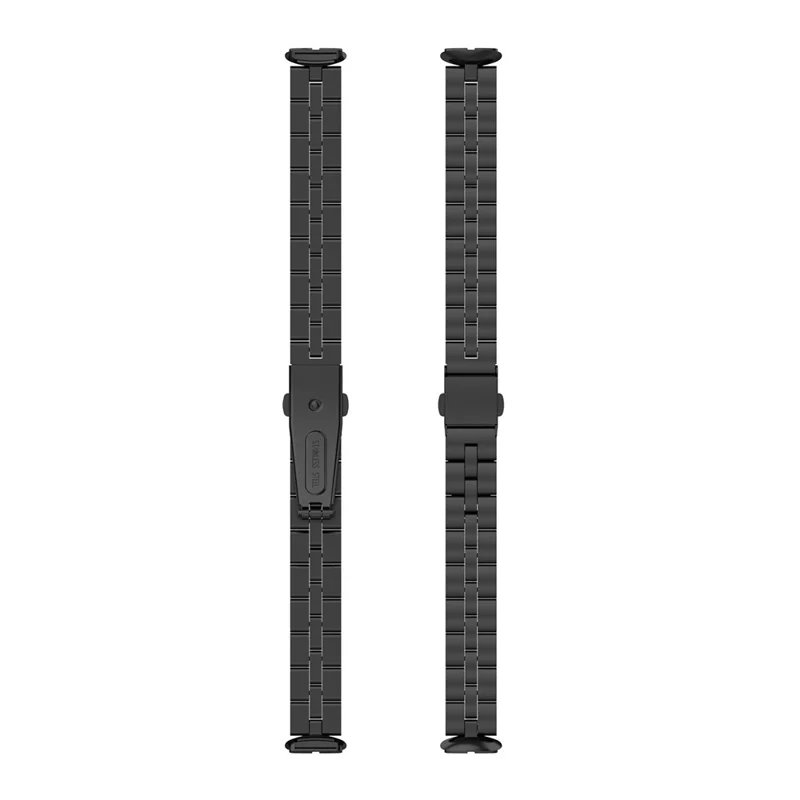 Stainless Steel Watch Band 3 Beads Accurate Cutting Process Replacement Bracelet Wristband for Fitbit Luxe / Special Edition - Black