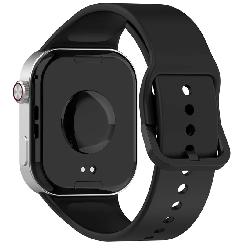 Correia de Relógio de Silicone para Xiaomi Redmi Watch 6, Correia de Substituição com Fivela de Pino, Pulseira - Preto