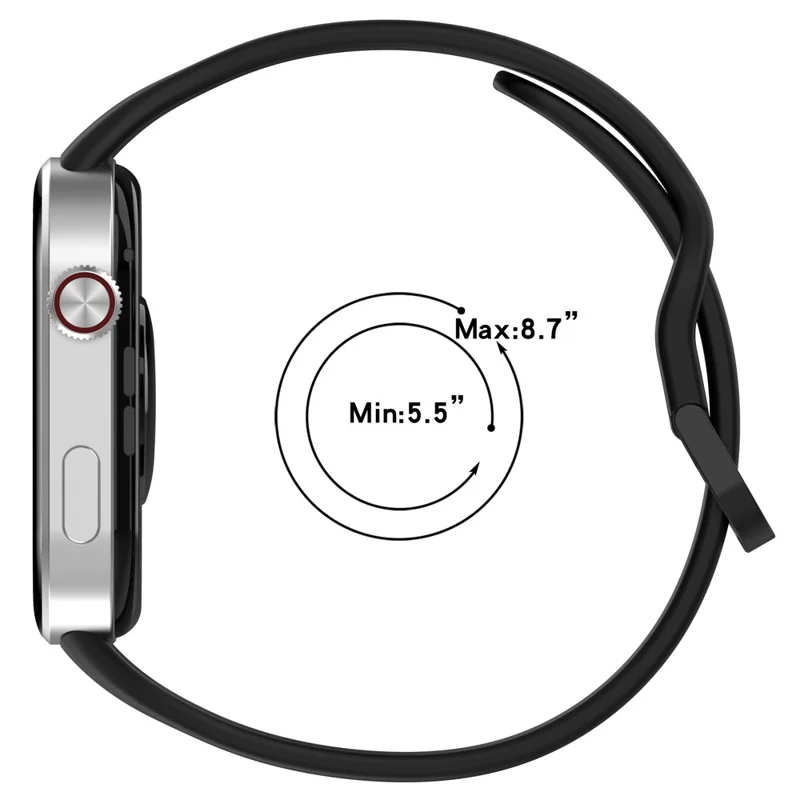 Correia de Relógio de Silicone para Xiaomi Redmi Watch 6, Correia de Substituição com Fivela de Pino, Pulseira - Preto