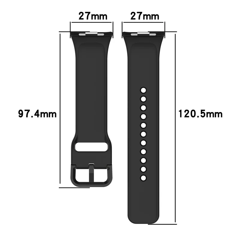 Correia de Relógio de Silicone para Xiaomi Redmi Watch 6, Correia de Substituição com Fivela de Pino, Pulseira - Preto