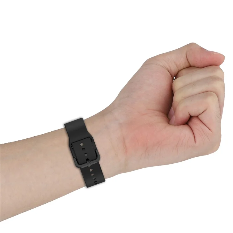 Correia de Relógio de Silicone para Xiaomi Redmi Watch 6, Correia de Substituição com Fivela de Pino, Pulseira - Preto