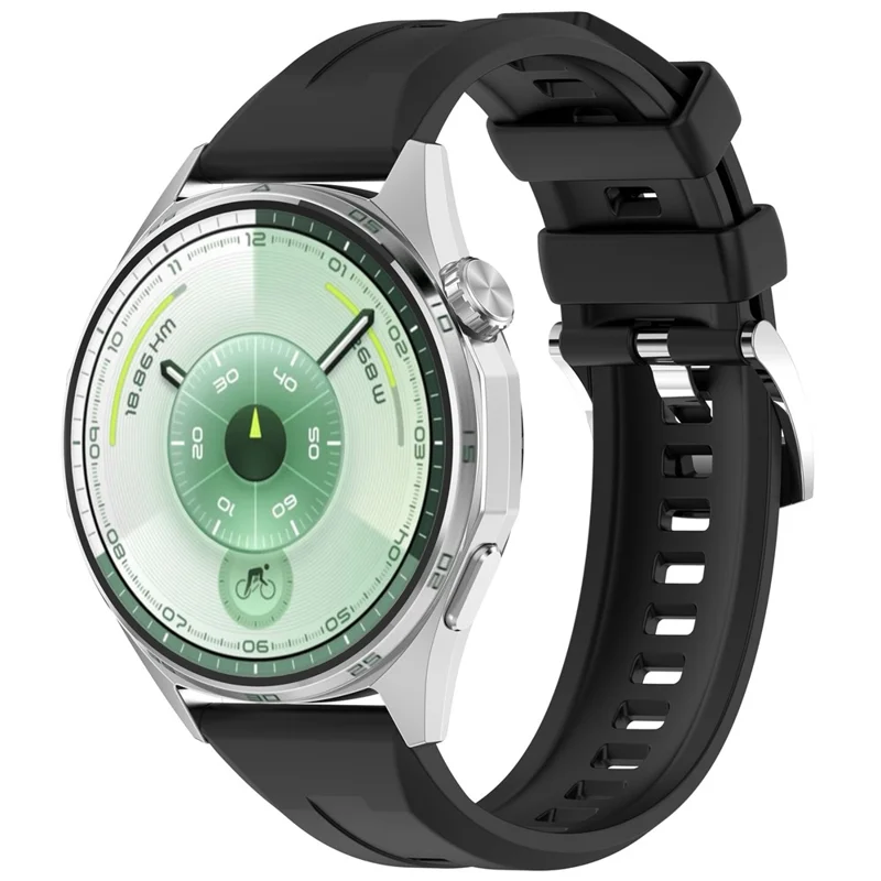 22mm Schnellverschluss-Silikonarmband für Huawei Watch Ultimate 2 / Ultimate / GT 6 / 6 Pro 46mm Ersatzarmband - Schwarz