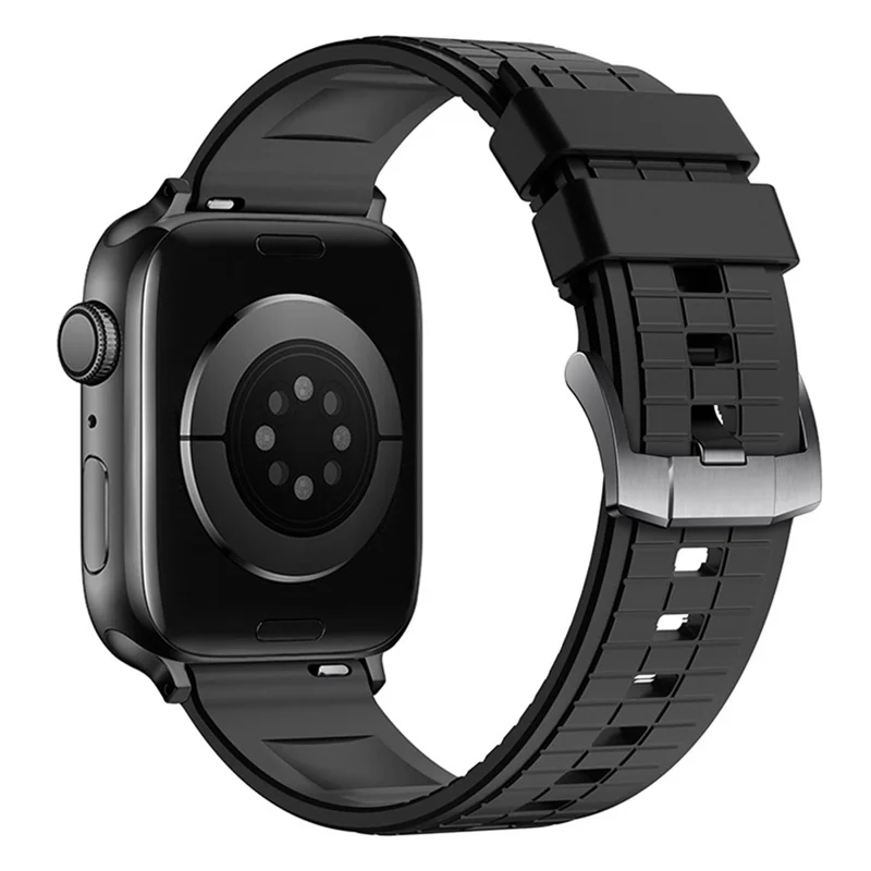 Fluorubber Strap for Apple Watch Ultra 3 2 1 49mm  /  Series 11 10 46mm  /  9 8 7 45mm  /  SE3 SE2 SE 6 5 4 44mm  /  3 2 1 42mm Quick Release Breathable Watch Band - Black
