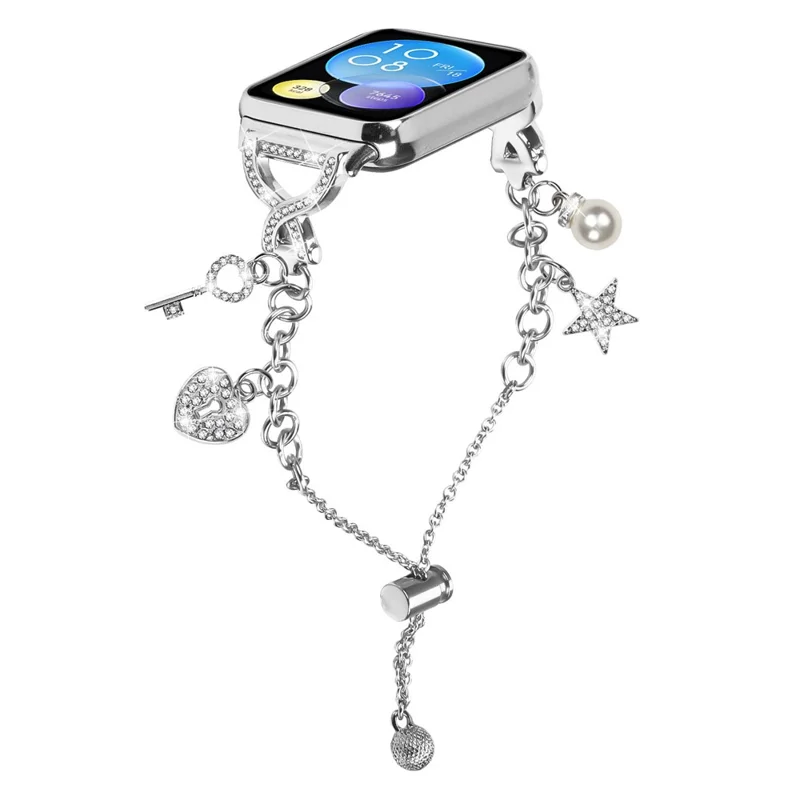 For Xiaomi Redmi Watch 5 / 4 Watch Band X-Type Silver Single Loop Pearl Chain Metal Strap