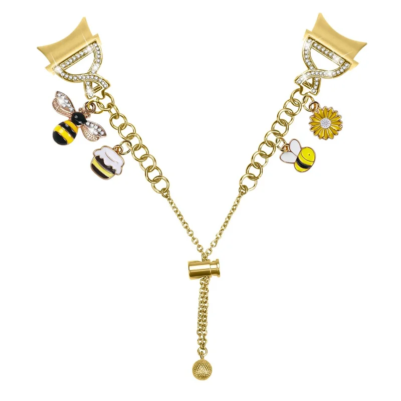 Electroplate Color Quick Release Strap for Samsung Galaxy Watch7 / FE / 6 / 5 / 5 Pro / 6 Classic / 4 Classic Single Loop X-Type Metal Watch Band - Gold