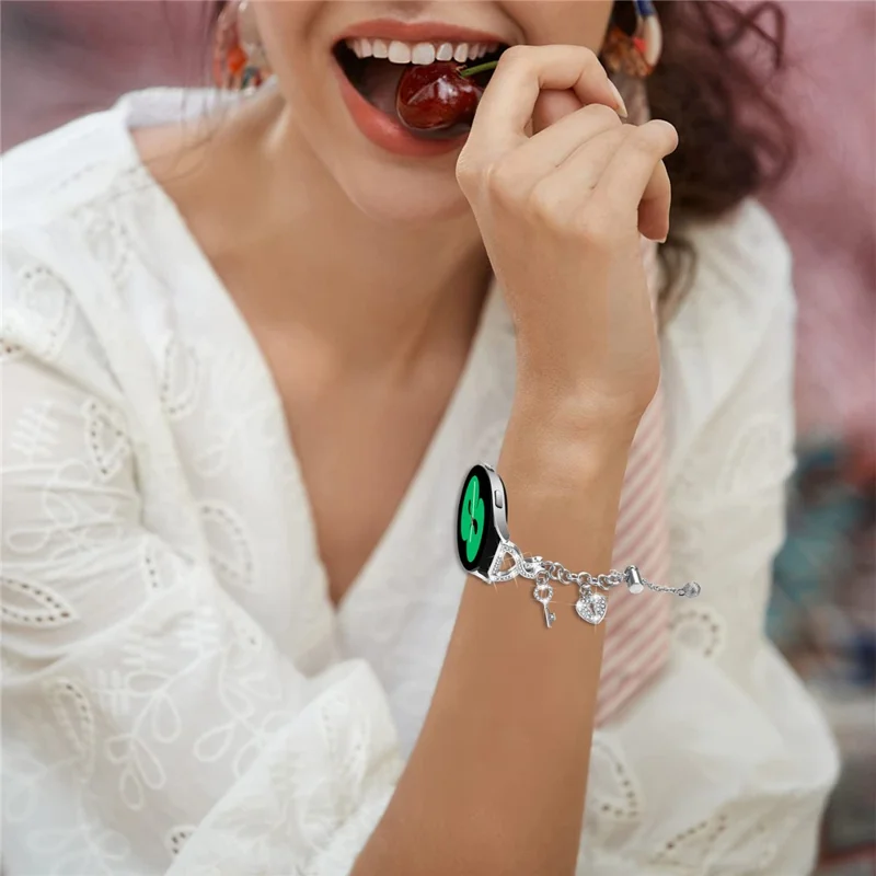 20mm Metal Strap X-Type Silver For Huami Amazfit Active / GTR Mini / Bip 3 Pro / Bip 3 / GTS 4 Mini Watch Band Single Loop Pearl Chain