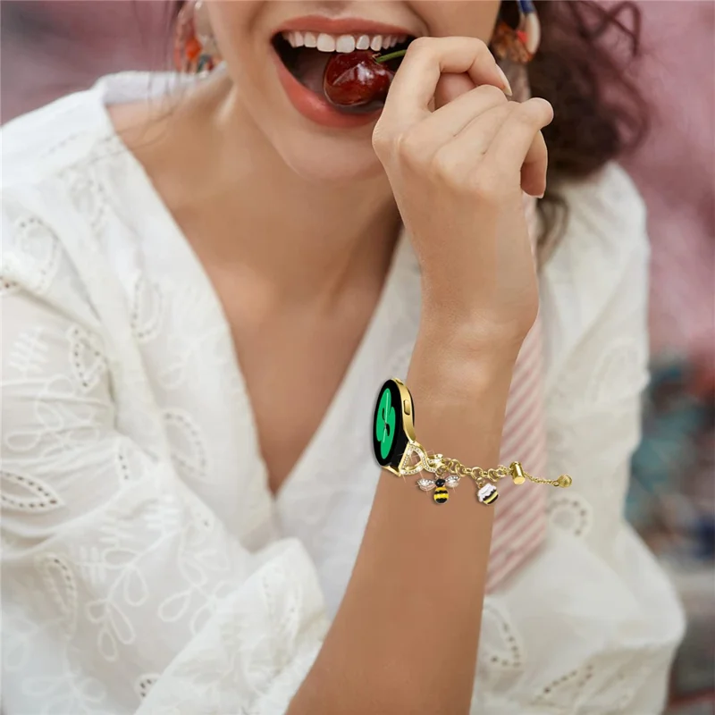 20mm Electroplated Single Chain Style Watchband for Huami Amazfit Active / GTR Mini / Bip 3 Pro / Bip 3 / GTS 4 Mini Metal Sliding Bracelet Strap - Gold