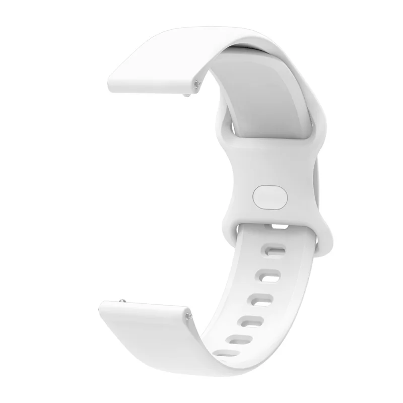 22mm Adjustable Universal Silicone Watchband Strap Replacement Wrist Strap for Xiaomi Haylou RT LS05s/RS3 LS04 - White