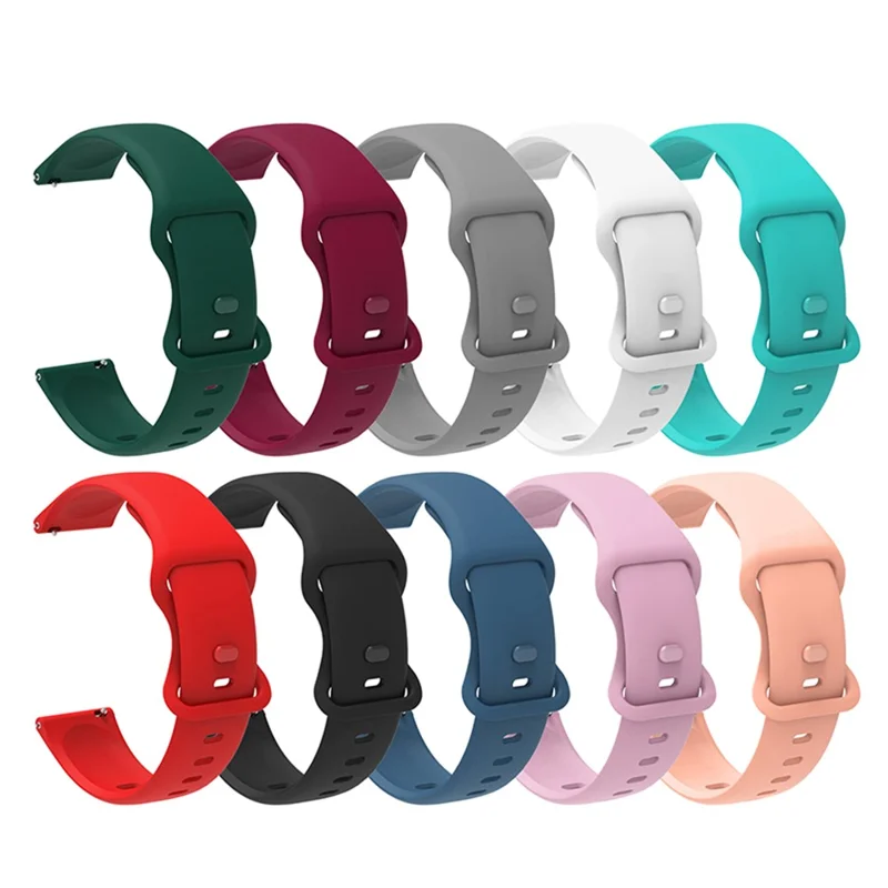 22mm Adjustable Universal Silicone Watchband Strap Replacement Wrist Strap for Xiaomi Haylou RT LS05s/RS3 LS04 - White
