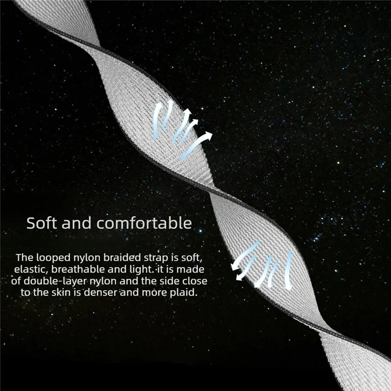 For Garmin Venu X1 Nylon Loop Strap with Metal Connector Quick Release Breathable Watch Band - Grey