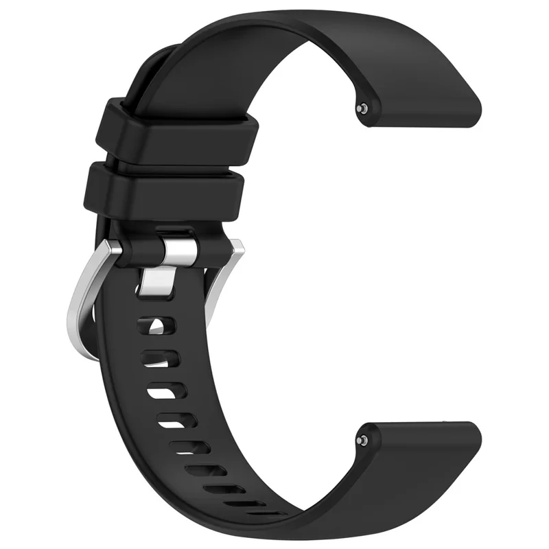 20mm Glossy Watch Band for Garmin Forerunner 570 42mm / Forerunner 245 / Approach S50 Adjustable Silicone Strap - Black